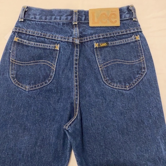 Vintage High-rise Wide-leg Cropped Blue Denim Jean - Picture 3 of 8